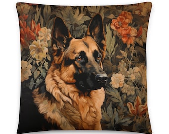 German Shepherd, William Morris, Pillow Cushion, Dog Lover, Animal Lover