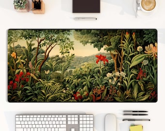 Jungle Mousepad, Desk Mat, Stylish Desk Mat, Bright Mouse Pad, Flower Desk