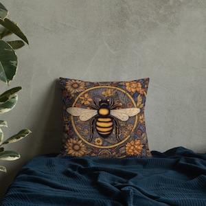 William Morris Bee Pillow, Honeybee Cushion image 6