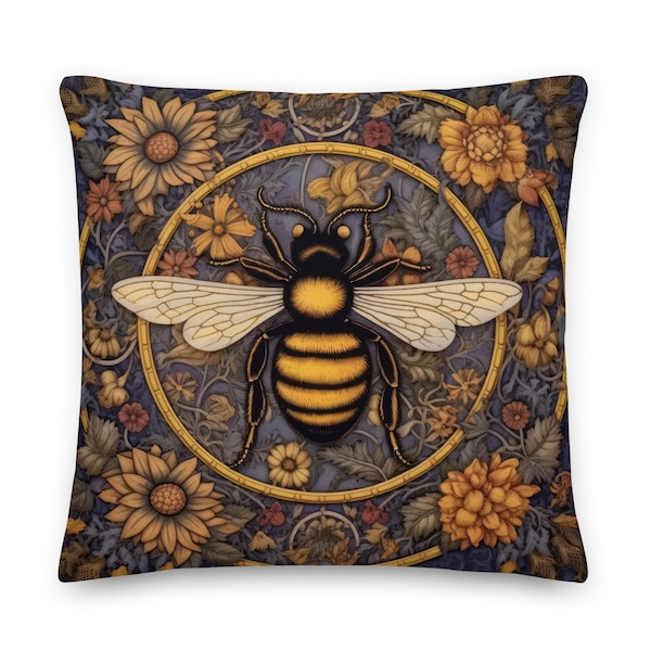 William Morris Bee Pillow, Honeybee Cushion