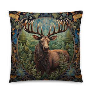 Moose Pillow, William Morris, Moose Cushion, Throw Pillow