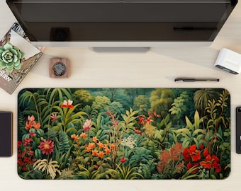 Jungle Mousepad, Desk Mat, Stylish Desk Mat, Bright Mouse Pad, Flower Desk