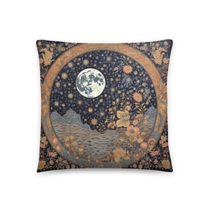 William Morris Moon Pillow, Moon Cushion