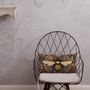 William Morris Bee Pillow, Honeybee Cushion image 2