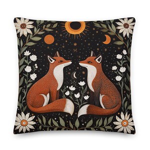 Fox Folk Pillow, Fox Cushion, William Morris