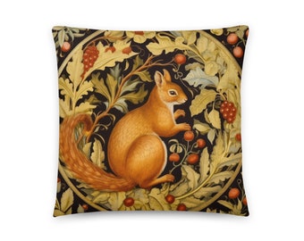 William Morris Squirrel Pillow, Squirrel Cushion