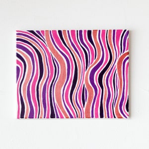 11x14 Abstract Acrylic Painting- Pink, Purple and Rose Gold