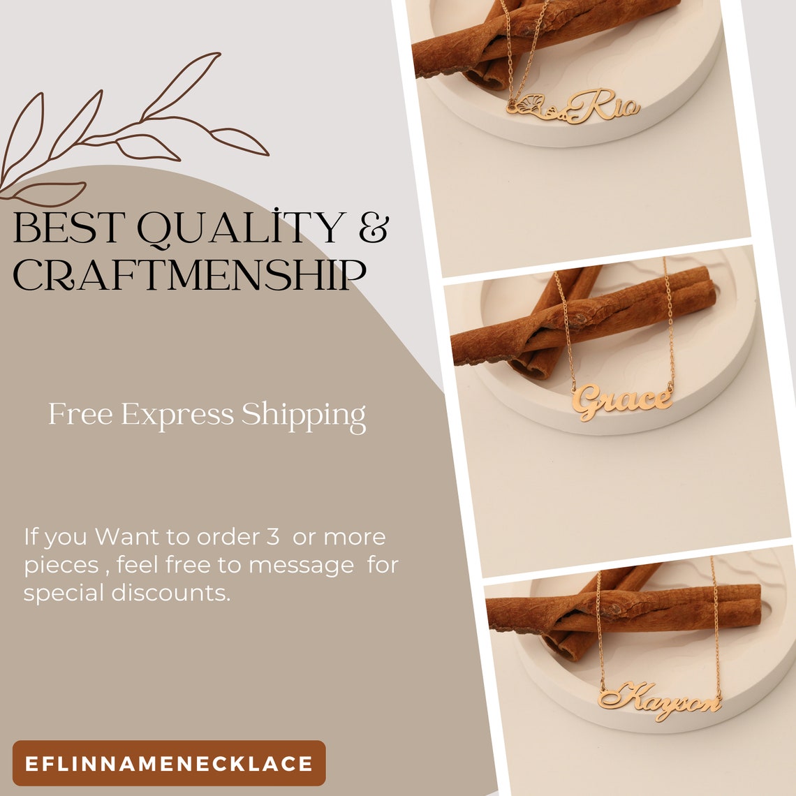 14K Name Necklace, Solid Gold Necklace, Name Necklace, Personalized