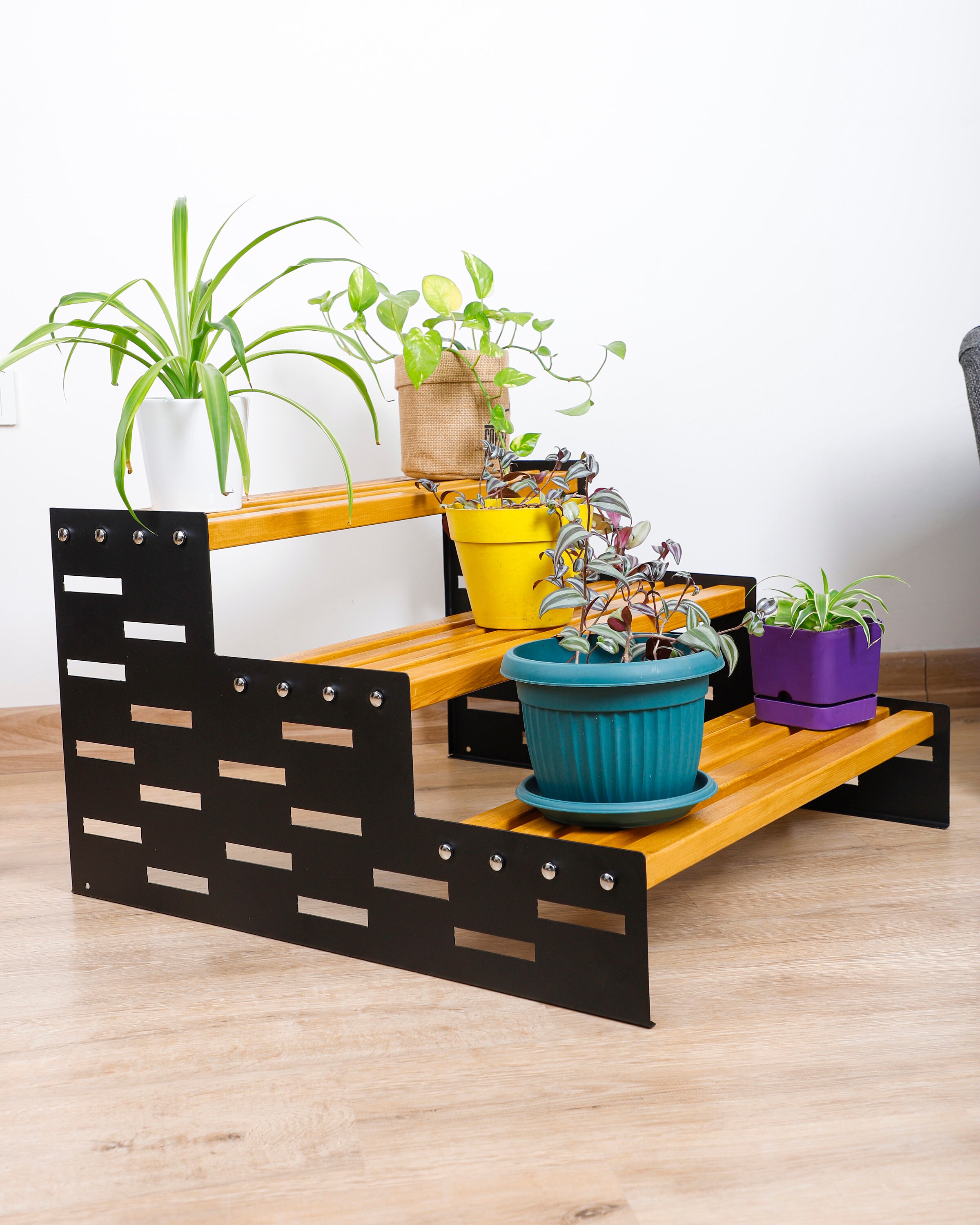 Tiered Wooden Plant Display Planter Standplant Display Rack Etsy