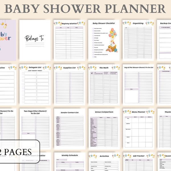 Baby Shower Calendar - Etsy