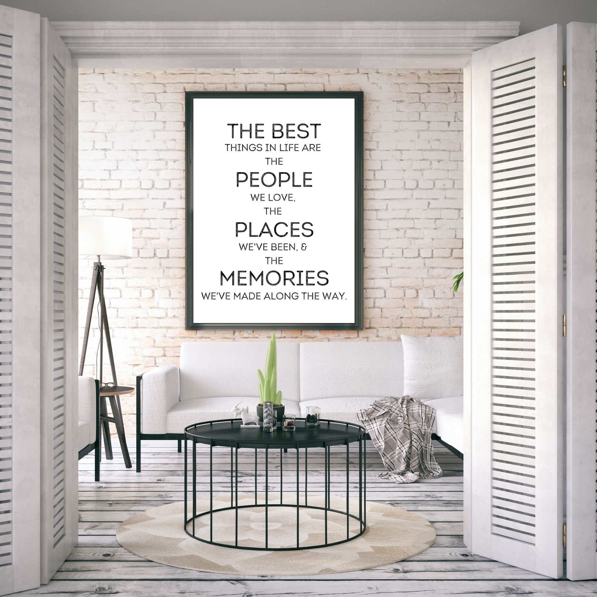 The Best Things in Life Quote, Inspirational Sayings Wall Art, Digital