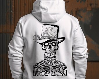 Bluza z kapturem Skeleton Cowboy: odzież unisex na Halloween