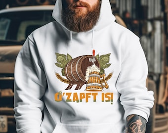 O'Zapft to bluza z kapturem unisex Oktoberfest: bawarska bluza dla miłośników piwa