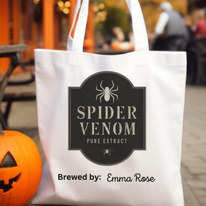 Customizable Halloween Spider Venom Cotton Tote Bag