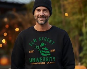 Elm Street University Halloween Sweatshirt: Freddy Krueger Horror Movie Sweater