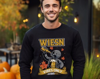 Bluza ze szkieletem na Oktoberfest: zabawny bawarski wzór „Die Wiesn”.