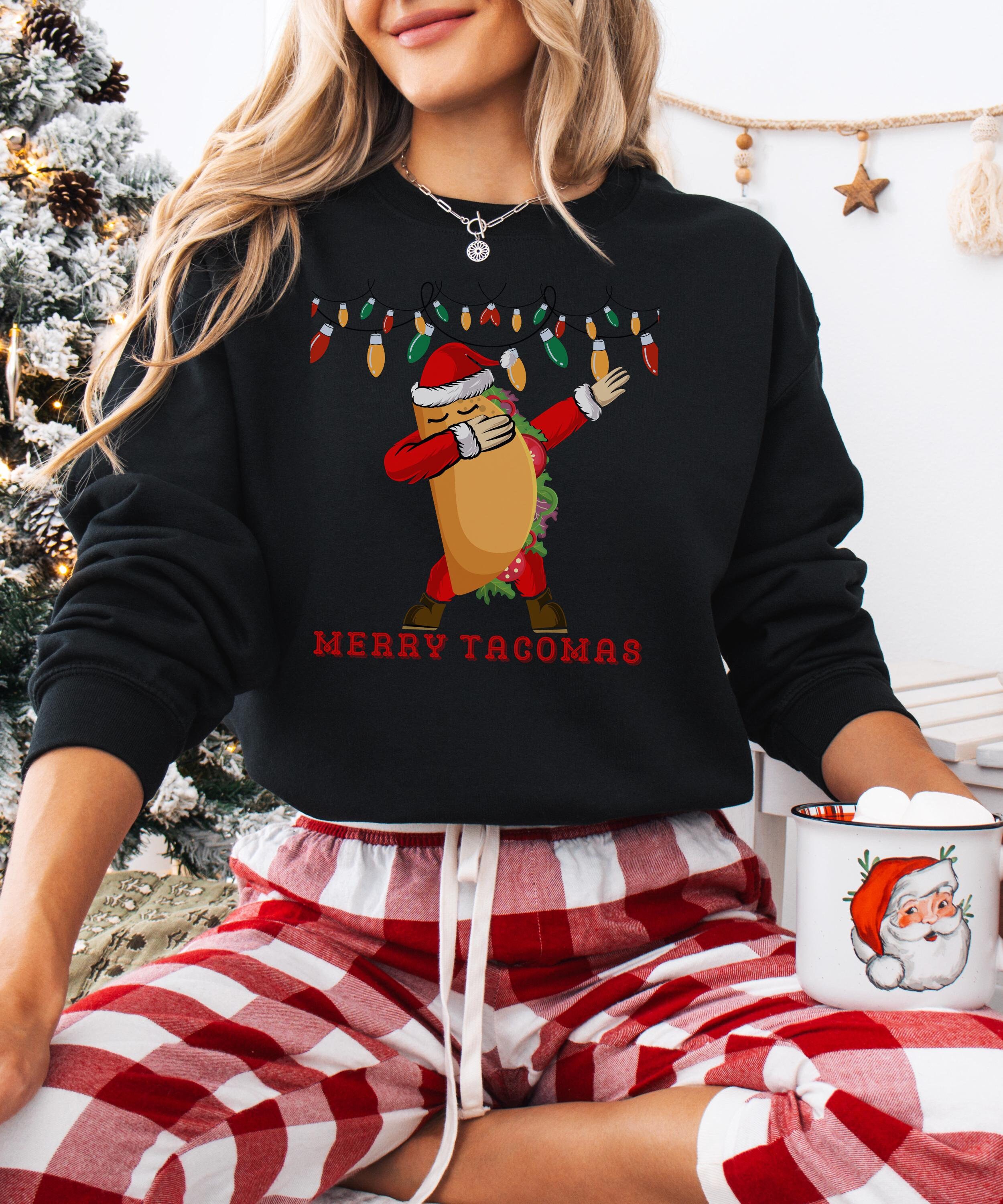 Merry Tacomas Christmas Sweatshirt: Funny Taco Xmas Sweater - Etsy