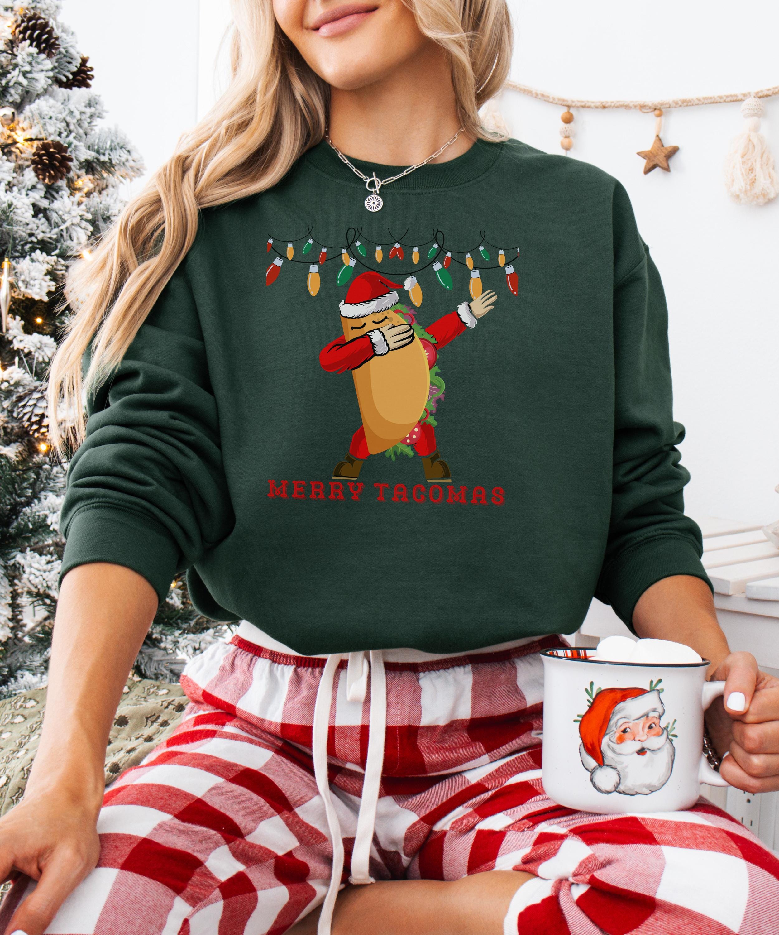 Merry Tacomas Christmas Sweatshirt: Funny Taco Xmas Sweater - Etsy