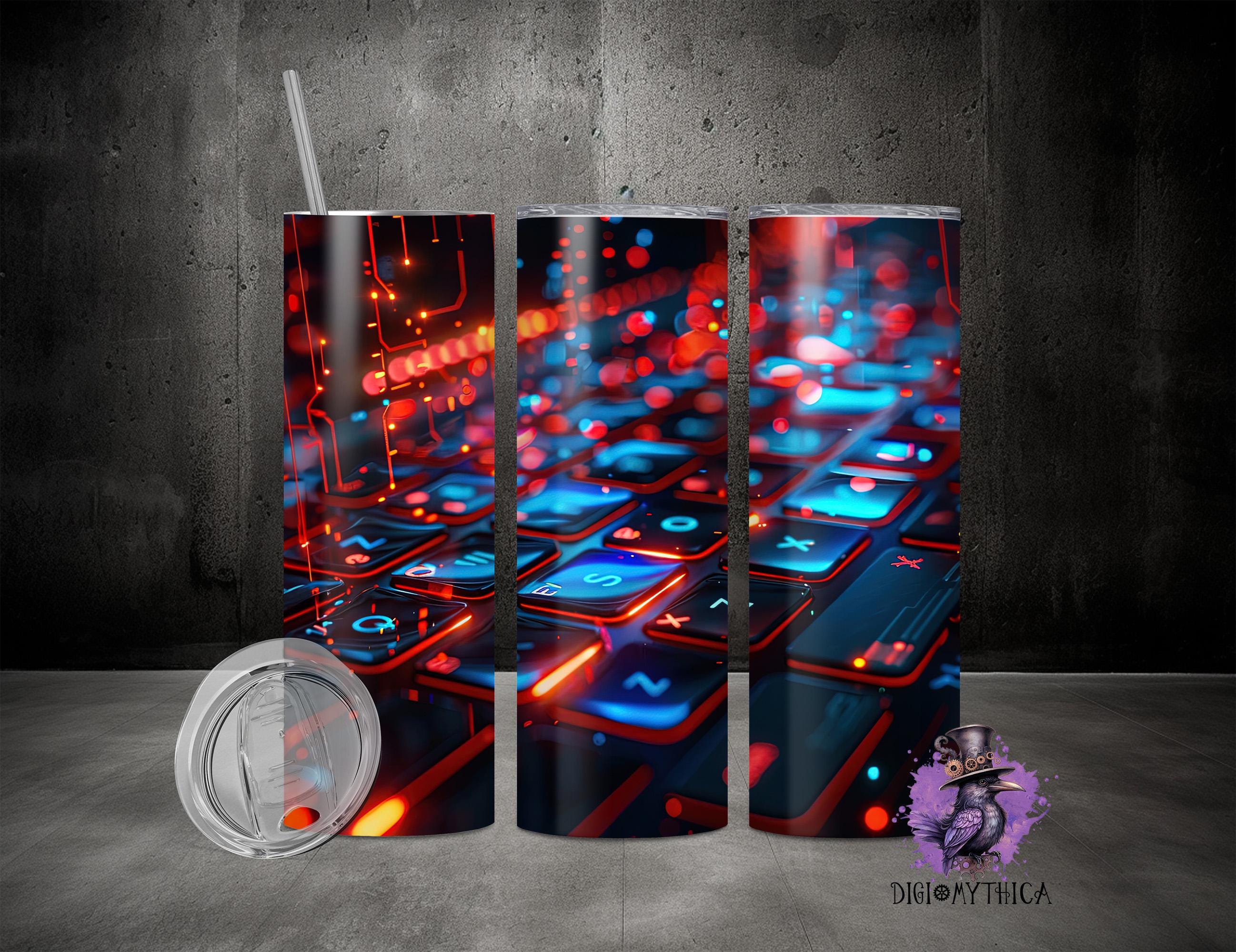 Computer Gamer Tumbler Wrap Png, 20oz Computer Tech Design, Geek ...
