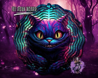 Wonderland Wind Spinner Png, Mad Hatter Windspinner Design, Fairytale Sublimation Graphics, Alice in Wonderland Instant Digital Download