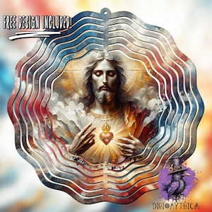 Jesus Wind Spinner Png 10 in Christianity Windspinner Design Sacred Heart Sublimation Graphics Faith Instant Digital Download Religious Icon