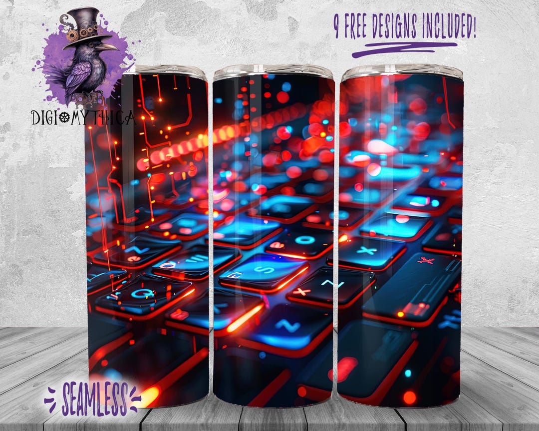 Computer Gamer Tumbler Wrap Png, 20oz Computer Tech Design, Geek ...