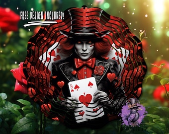 Wonderland Wind Spinner Png, Mad Hatter Windspinner Design, Fairytale Sublimation Graphics, Alice in Wonderland Instant Digital Download