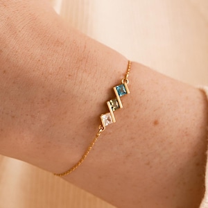 Personalised Family Birthstone Bracelet, Multi-Birthstone Bracelet, 18k Gold Birthstone Bracelet for Women, Birthstone Jewelry, Gift for Her