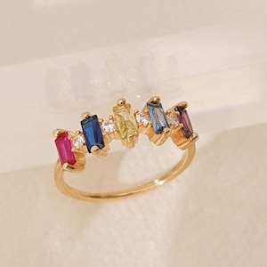 Custom Birthstone Ring, Birthstone Ring for Women, Mothers Jewellery, Personalised Gift, Birthday Gift for Her,Stackable Ring,Christmas Gift