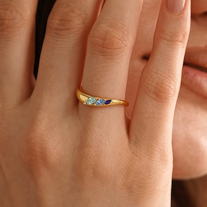 Marquise Birthstone Ring, Personalized Birthstone Ring for Women, Stackable Ring, Birthstone Jewelry, Birthday Gift for Her,Gift for Grandma