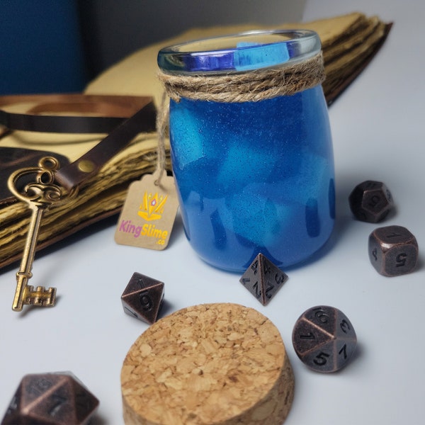 Scented Slime Mana Potion Dungeons and Dragons Gift for Tabletop Game Lover Blue Glow Slime Prop Toy for ADHD Fidget Play Cozy and Cute