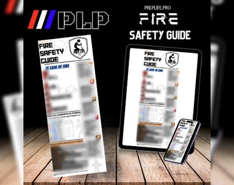 GUÍA DE SEGURIDAD CONTRA INCENDIOS CARTEL / Preparación para emergencias, Lista de verificación de evacuación, Lista de preparación para emergencias, Suministros básicos, Imprimible, Descarga instantánea