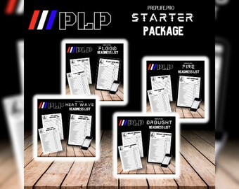 PAQUETE INICIAL PLP / Preparación para emergencias, Lista de verificación de evacuación, Lista de preparación para emergencias, Suministros básicos, Imprimible, Descarga instantánea, Paquete