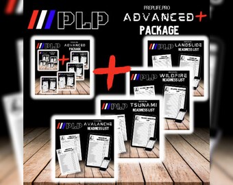 PAQUETE PLP ADVANCED+ / Preparación para emergencias, Lista de verificación de evacuación, Lista de preparación para emergencias, Suministros básicos, Imprimible, Descarga instantánea