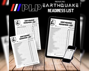 LISTA DE VERIFICACIÓN DE PREPARACIÓN PARA TERREMOTO / Preparación para emergencias, Lista de verificación de evacuación, Lista de preparación para emergencias, Suministros básicos, Imprimible, Descarga