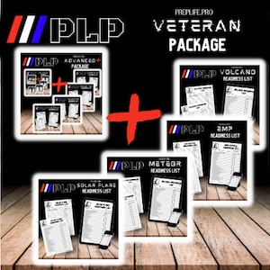PLP VETERAN PACKAGE | Emergency Prep, Evacuation Checklist, Emergency Preparedness List, Basic Supplies, Printable, Instant Download, Bundle
