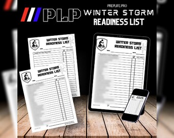 LISTA DE VERIFICACIÓN DE PREPARACIÓN PARA TORMENTAS DE INVIERNO / Preparación para emergencias, Lista de verificación de evacuación, Lista de preparación para emergencias, Suministros básicos, Imprimible, Descarga