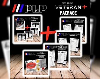 PAQUETE PLP VETERAN+ / Preparación para emergencias, Lista de verificación de evacuación, Lista de preparación para emergencias, Suministros básicos, Imprimible, Descarga instantánea
