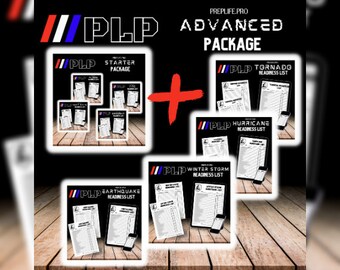 PAQUETE AVANZADO PLP / Preparación para emergencias, Lista de verificación de evacuación, Lista de preparación para emergencias, Suministros básicos, Imprimible, Descarga instantánea