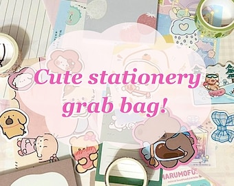 Kawaii Stationery Grab Bag: Journaling, Scrapbooking Supplies, Stickers, Washi Samples