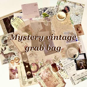 Vintage Scrapbooking Grab Bag - Ephemera, Stickers, Washi Tape Samples