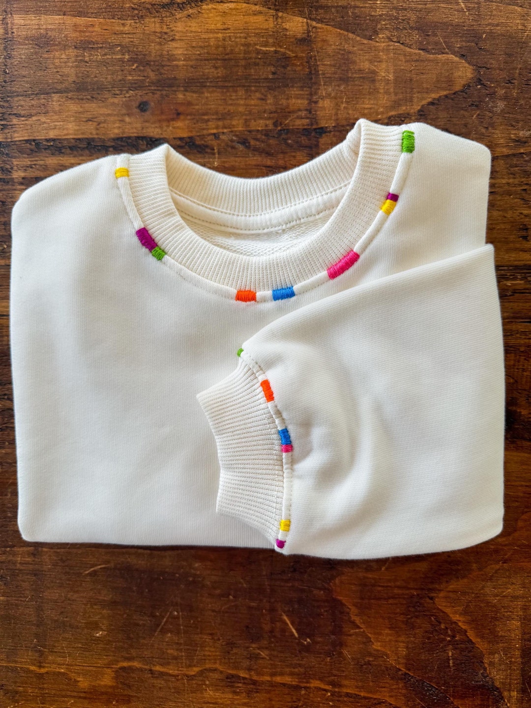 Baby Bubble Romper Sweatshirt Hand Embroidery Collar Color