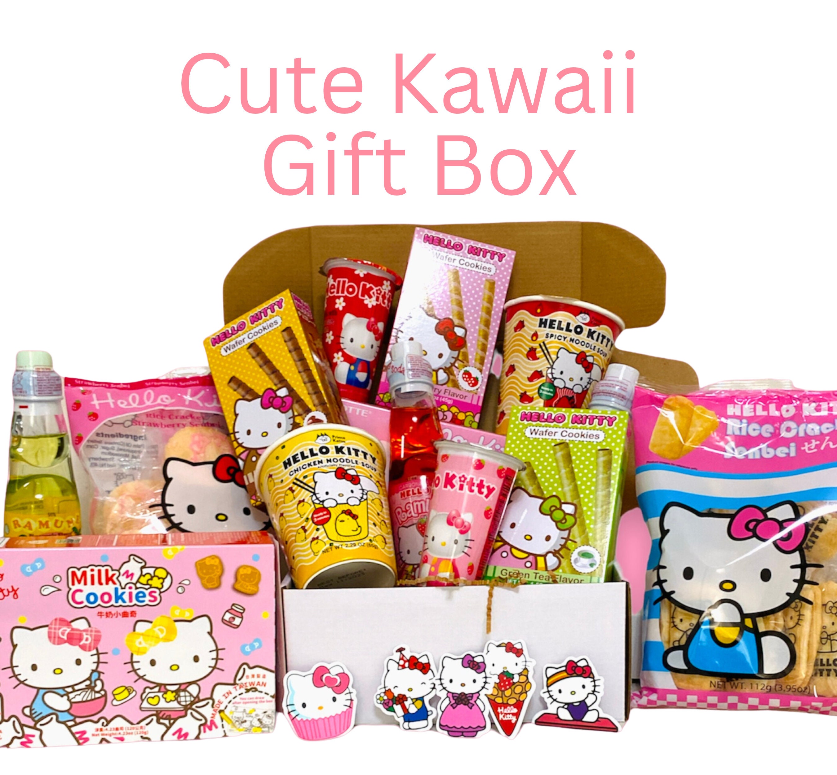 Ultimate Hello Kawaii Cute Kitty Box Japanese Candy Snacks Kitty Candy Gift  Box Anime Candy Snacks Treats Asian Exotic Ramen Rumune Drinks 