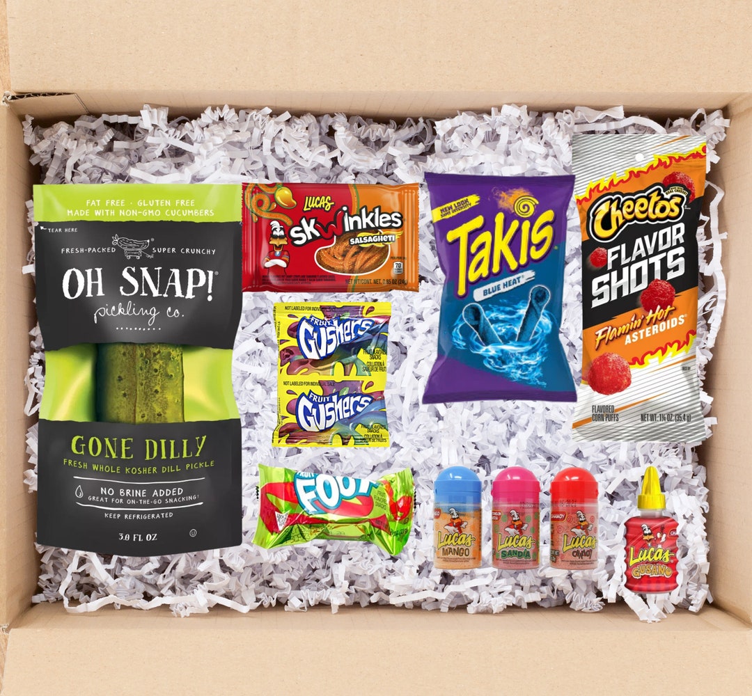 Chamoy Pickle Kit Blue Takis and Hot Shot Chips Chamoy Pickle Etsy