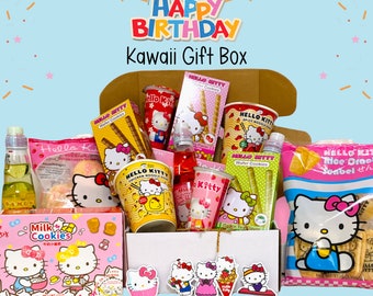 Birthday Hello Kawaii Cute Kitty Box Japanese Candy Snacks Kitty Candy Gift Box Anime Candy Snacks Treats Asian Exotic Ramen Rumune Drinks