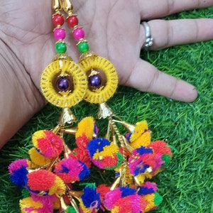 Latkan for blouse pompom  Lehenga Handbags Hangings Decoration Bridal Wedding dress for Women pair Thread Fringe Beaded aari latkanof 2 PC