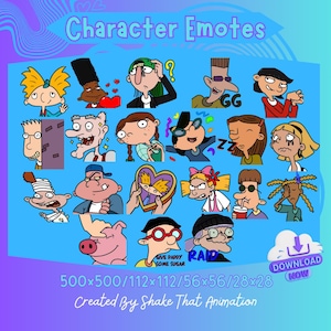 SPECIAL MEGA BUNDLE Childhood Cartoon Emote Pack, 90's Cartoon Emotes/ Streamer/ Gamer/ Emote for Streaming - Twitch, Discord, YouTube