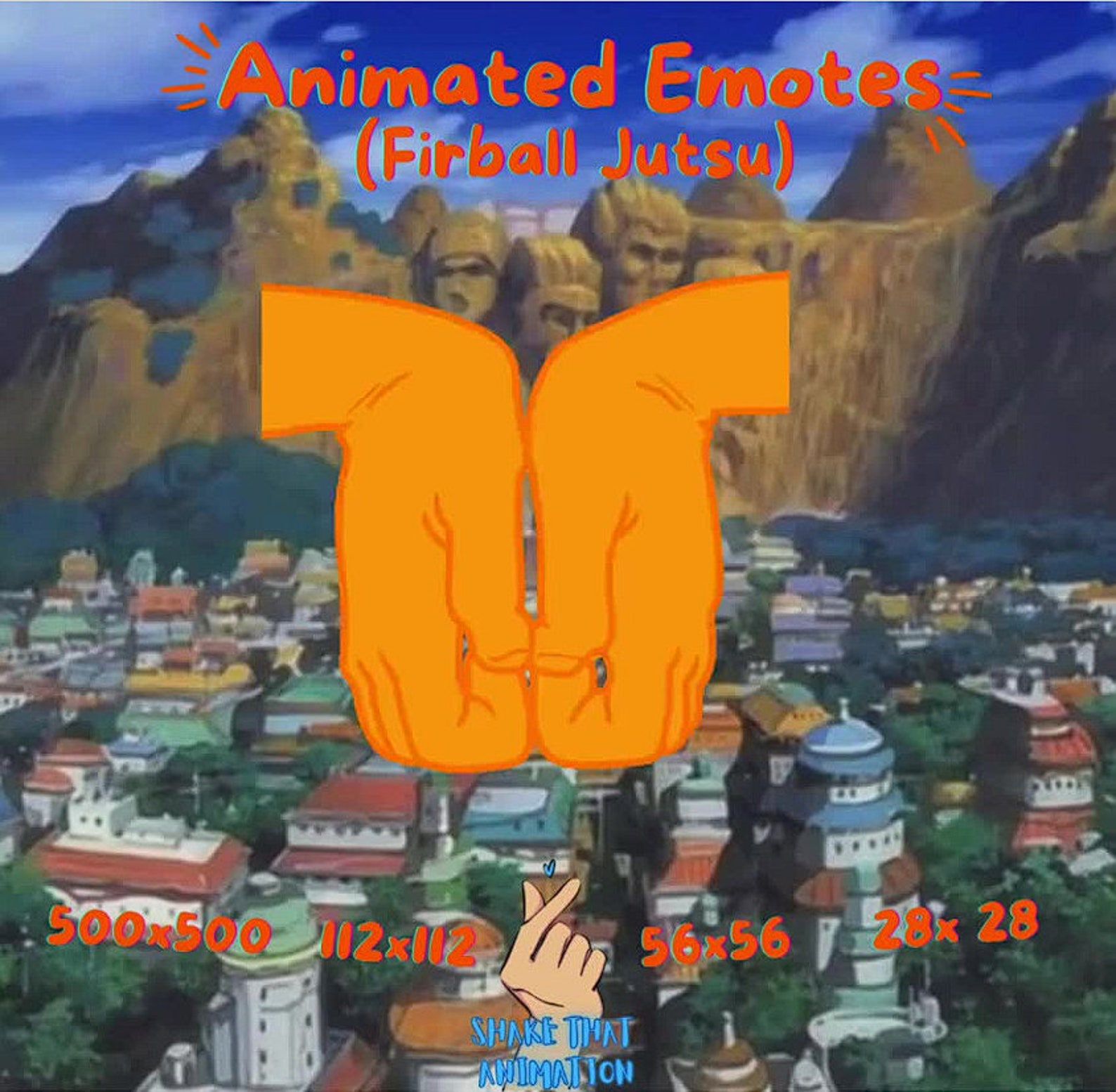 Animated Fireball Jutsu Emote, Naruto, Hand Sign Emotes/ Streamer