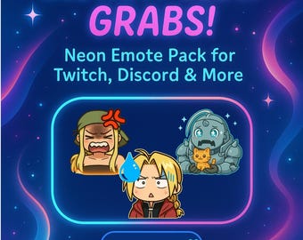 Silly Alchemy Chibi Emotes: Anime Gamer Pack for Twitch & Discord (Instant Download