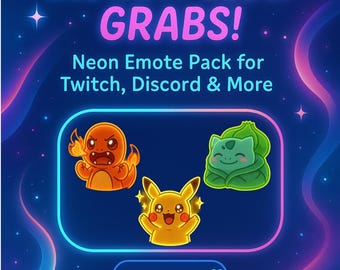 Chibi Monster Emote Pack: Creature Trainer Twitch & Discord (Instant Download)